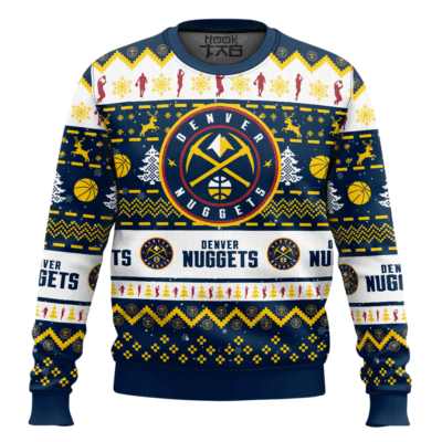 NBA Denver Nuggets Custom Name And Number Ugly Christmas Sweater