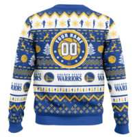 Hooktab NBA Golden State Warriors Custom Name And Number Ugly Christmas Sweater