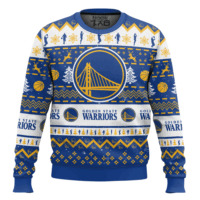 Hooktab NBA Golden State Warriors Custom Name And Number Ugly Christmas Sweater