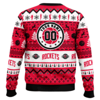 Hooktab NBA Houston Rockets Custom Name And Number Ugly Christmas Sweater