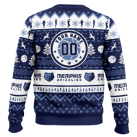 Hooktab NBA Memphis Grizzlies Custom Name And Number Ugly Christmas Sweater