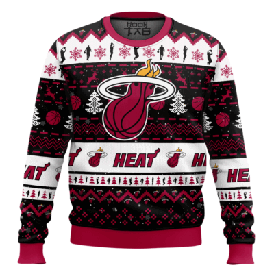 NBA Miami Heat Custom Name And Number Ugly Christmas Sweater