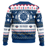 Hooktab NBA New Orleans Pelicans Custom Name And Number Ugly Christmas Sweater