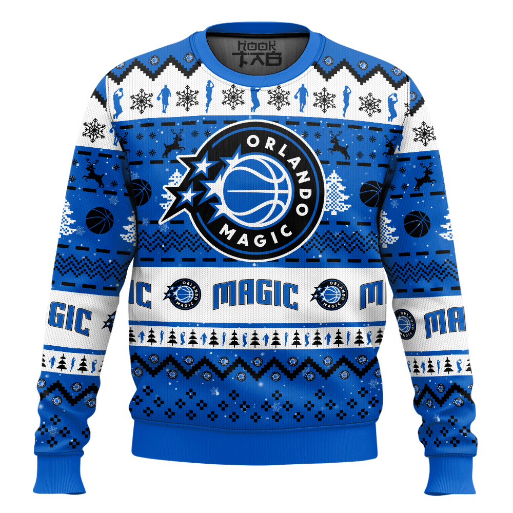 Hooktab NBA Orlando Magic Custom Name And Number Ugly Christmas Sweater Hooktab NBA Orlando Magic Custom Name And Number Ugly Christmas Sweater