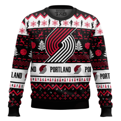 NBA Portland Trail Blazers Custom Name And Number Ugly Christmas Sweater