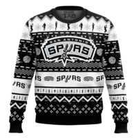Hooktab NBA San Antonio Spurs Custom Name And Number Ugly Christmas Sweater