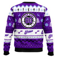Hooktab NBA Utah Jazz Custom Name And Number Ugly Christmas Sweater