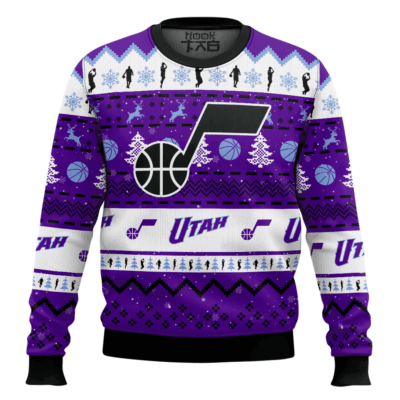 NBA Utah Jazz Custom Name And Number Ugly Christmas Sweater