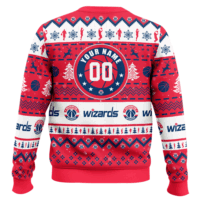 Hooktab NBA Washington Wizards Custom Name And Number Ugly Christmas Sweater