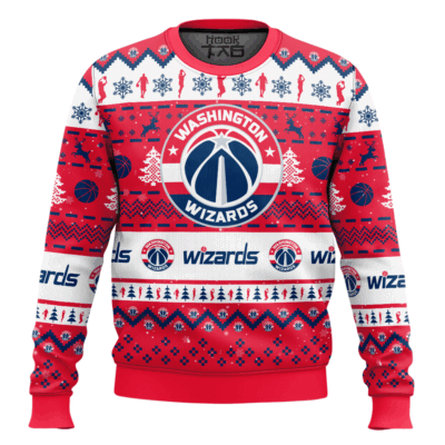 NBA Washington Wizards Custom Name And Number Ugly Christmas Sweater
