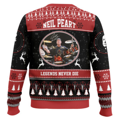 Hooktab Neil Peart Legend Never Die Ugly Christmas Sweater