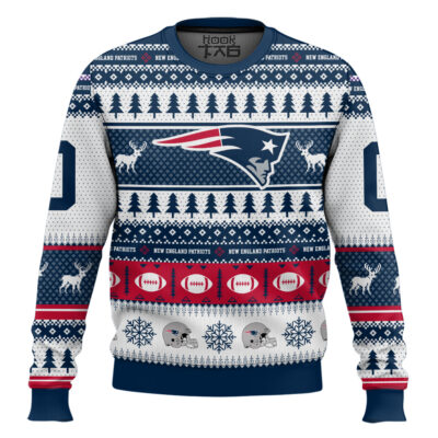 New England Patriots - Custom Name And Number Ugly Sweater