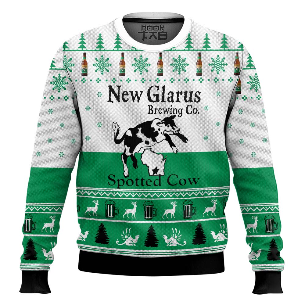Hooktab New Glarus Spotted Ugly Christmas Sweater Hooktab New Glarus Spotted Ugly Christmas Sweater