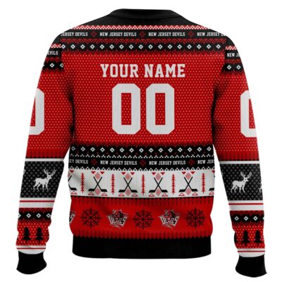 Hooktab New Jersey Devils – Custom Name And Number Ugly Sweater
