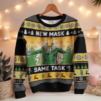 Hooktab New Mask Same Task Iron Man Ugly Christmas Sweater