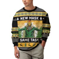 Hooktab New Mask Same Task Iron Man Ugly Christmas Sweater
