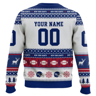 Hooktab New York Giants – Custom Name And Number Ugly Sweater