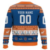 Hooktab New York Islanders - Custom Name And Number Ugly Sweater