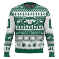 Hooktab New York Jets - Custom Name And Number Ugly Sweater