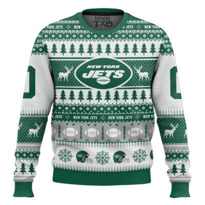 New York Jets - Custom Name And Number Ugly Sweater