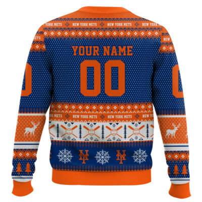 Hooktab New York Mets – Custom Name And Number Ugly Sweater