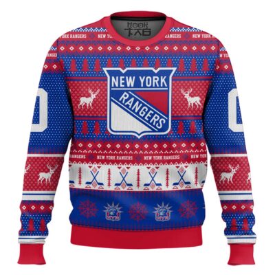 New York Rangers - Custom Name And Number Ugly Sweater