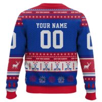 Hooktab New York Rangers - Custom Name And Number Ugly Sweater