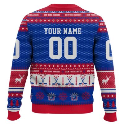 Hooktab New York Rangers – Custom Name And Number Ugly Sweater