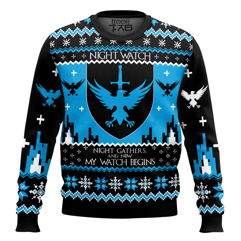 Hooktab Night Watch Game Of Thrones Ugly Sweater Hooktab Night Watch Game Of Thrones Ugly Sweater