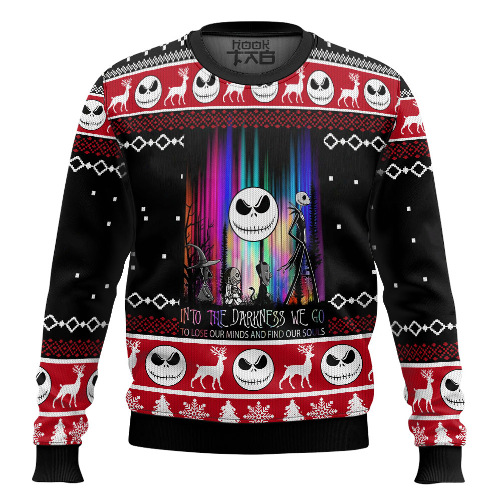 Hooktab Nightmare Before Christmas Into The Darkness We Go Ugly Christmas Sweater Hooktab Nightmare Before Christmas Into The Darkness We Go Ugly Christmas Sweater