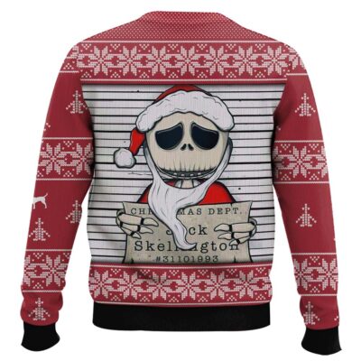 Hooktab Nightmare Before Christmas Jack Dept Skellington Ugly Christmas Sweater