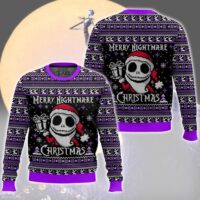 Hooktab Nightmare Before Christmas Merry Nightmare Ugly Christmas Sweater