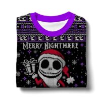 Hooktab Nightmare Before Christmas Merry Nightmare Ugly Christmas Sweater
