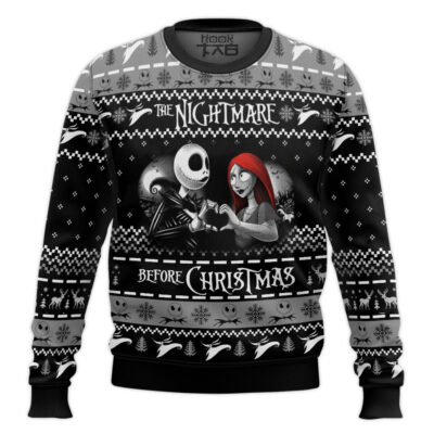 Nightmare Before Xmas Jack Sally Ugly Christmas Sweater