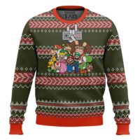 Hooktab Nintendo Characters Ugly Christmas Sweater