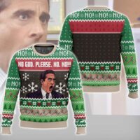 Hooktab No God Please No! Michael Scott The Office Ugly Christmas Sweater