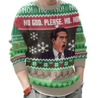 Hooktab No God Please No! Michael Scott The Office Ugly Christmas Sweater