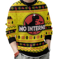 Hooktab No Internet Jurassic Park Ugly Christmas Sweater