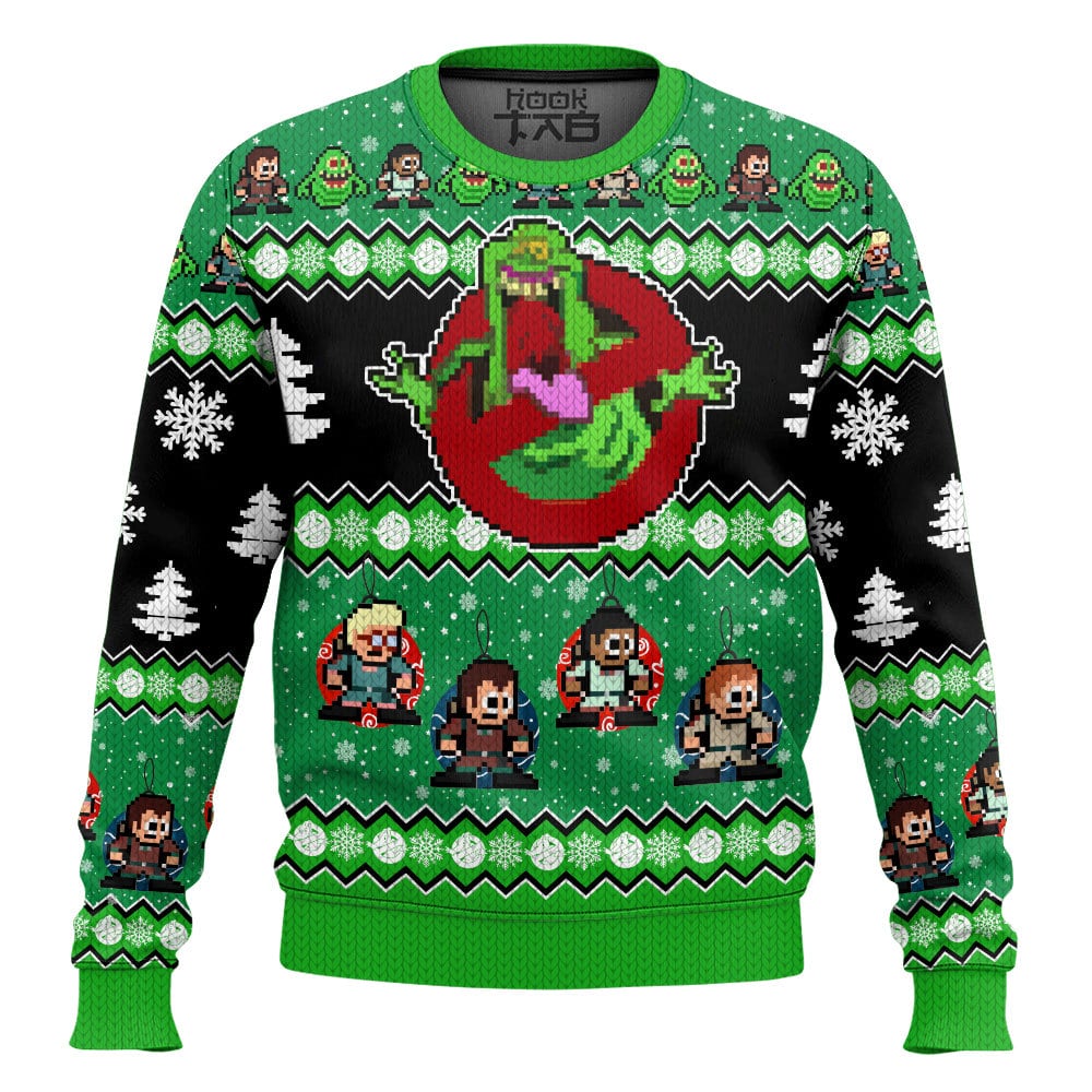 Hooktab No Slimer Ghostbusters Ugly Christmas Sweater Hooktab No Slimer Ghostbusters Ugly Christmas Sweater