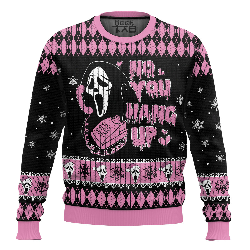 Hooktab No You Hang Up Scream Ugly Christmas Sweater Hooktab No You Hang Up Scream Ugly Christmas Sweater