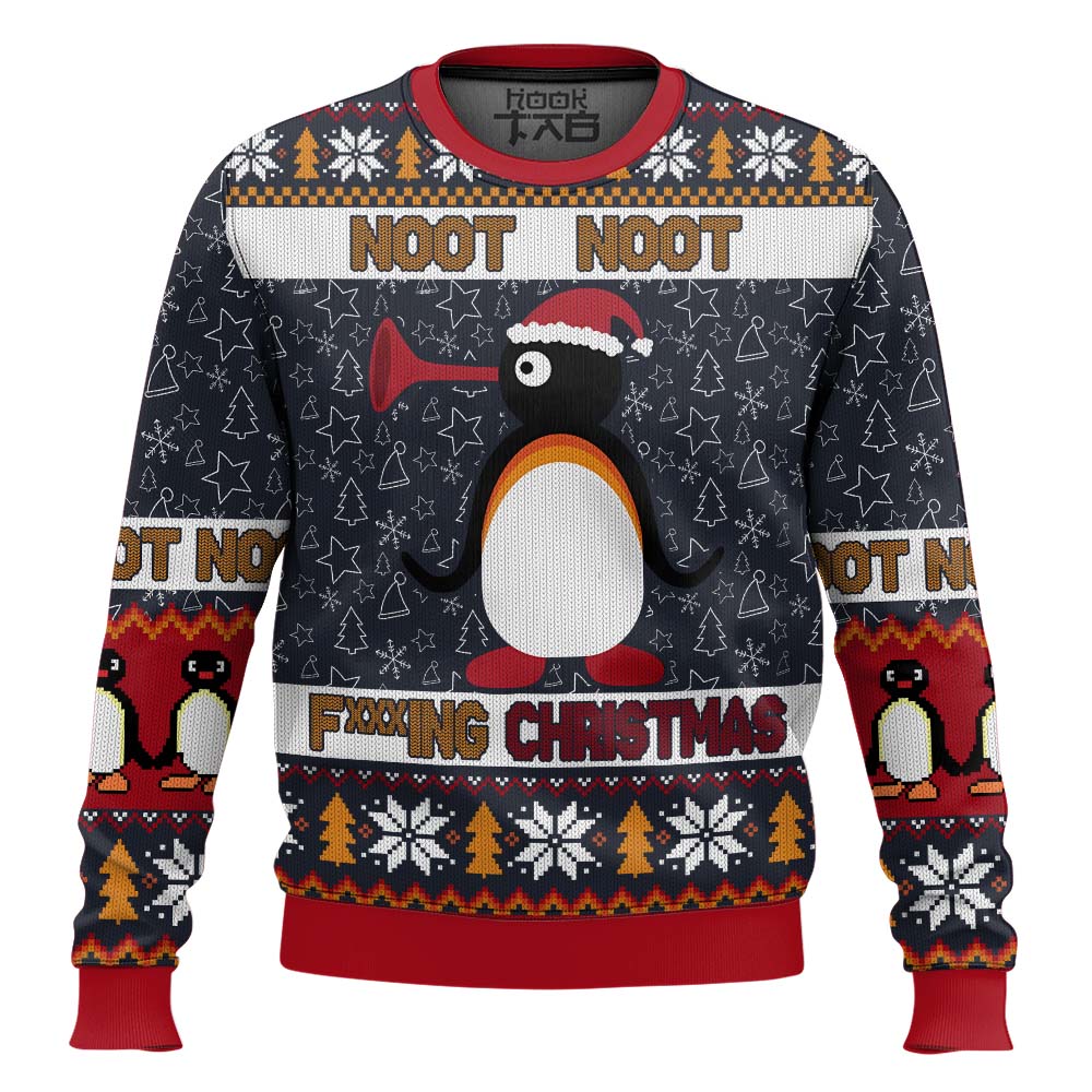 Hooktab Noot Noot Fxxxing Christmas Pingu Ugly Christmas Sweater Hooktab Noot Noot Fxxxing Christmas Pingu Ugly Christmas Sweater