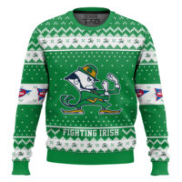 Hooktab Notre Dame Fighting Irish - Custom Name And Number Ugly Christmas Sweater
