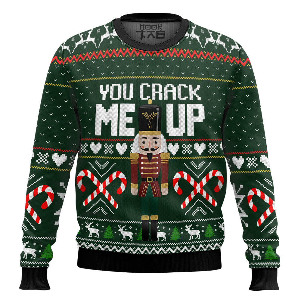 Hooktab Nutcracker You Crack Me Up Ugly Christmas Sweater Hooktab Nutcracker You Crack Me Up Ugly Christmas Sweater