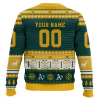 Hooktab Oakland Athletics - Custom Name And Number Ugly Sweater
