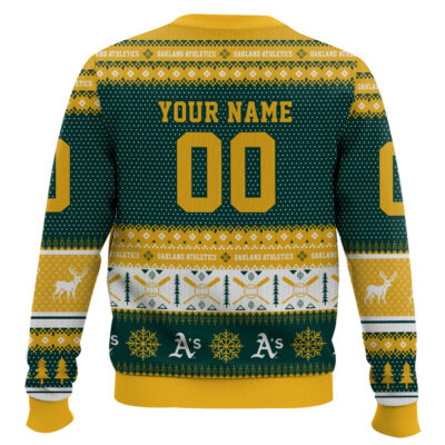 Hooktab Oakland Athletics – Custom Name And Number Ugly Sweater
