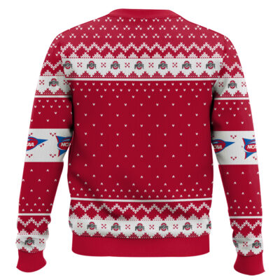 Hooktab Ohio State Buckeyes – Custom Name And Number Ugly Christmas Sweater