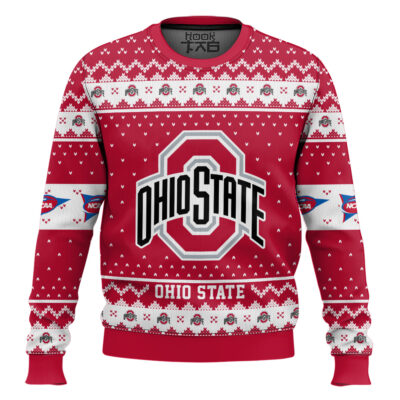Ohio State Buckeyes - Custom Name And Number Ugly Christmas Sweater