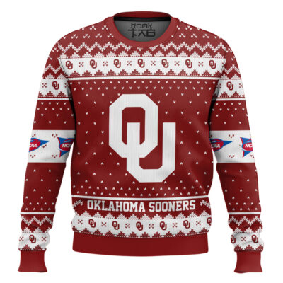 Oklahoma Sooners - Custom Name And Number Ugly Christmas Sweater