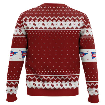 Hooktab Oklahoma Sooners – Custom Name And Number Ugly Christmas Sweater