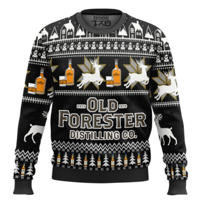 Old Forester Bourbon Whiskey Ugly Christmas Sweater